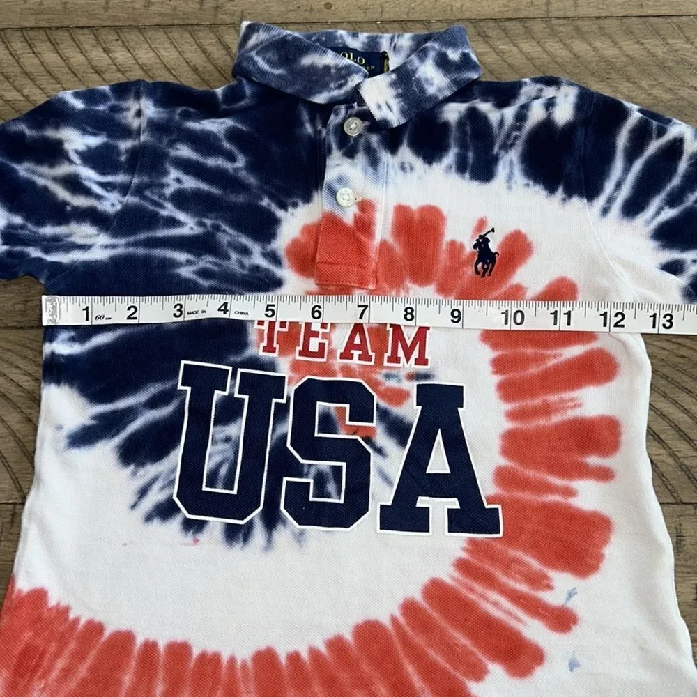 Team USA 🇺🇸 Tie Dye Classic Crew Polo Shirt by Ralph Lauren 2020 Limited Ed.